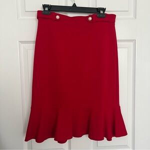 NYCC Elegant Red Skirt with Button Detail small